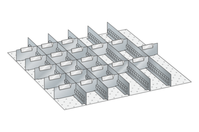 Lådinredning metall 121, 36x36, H=50mm