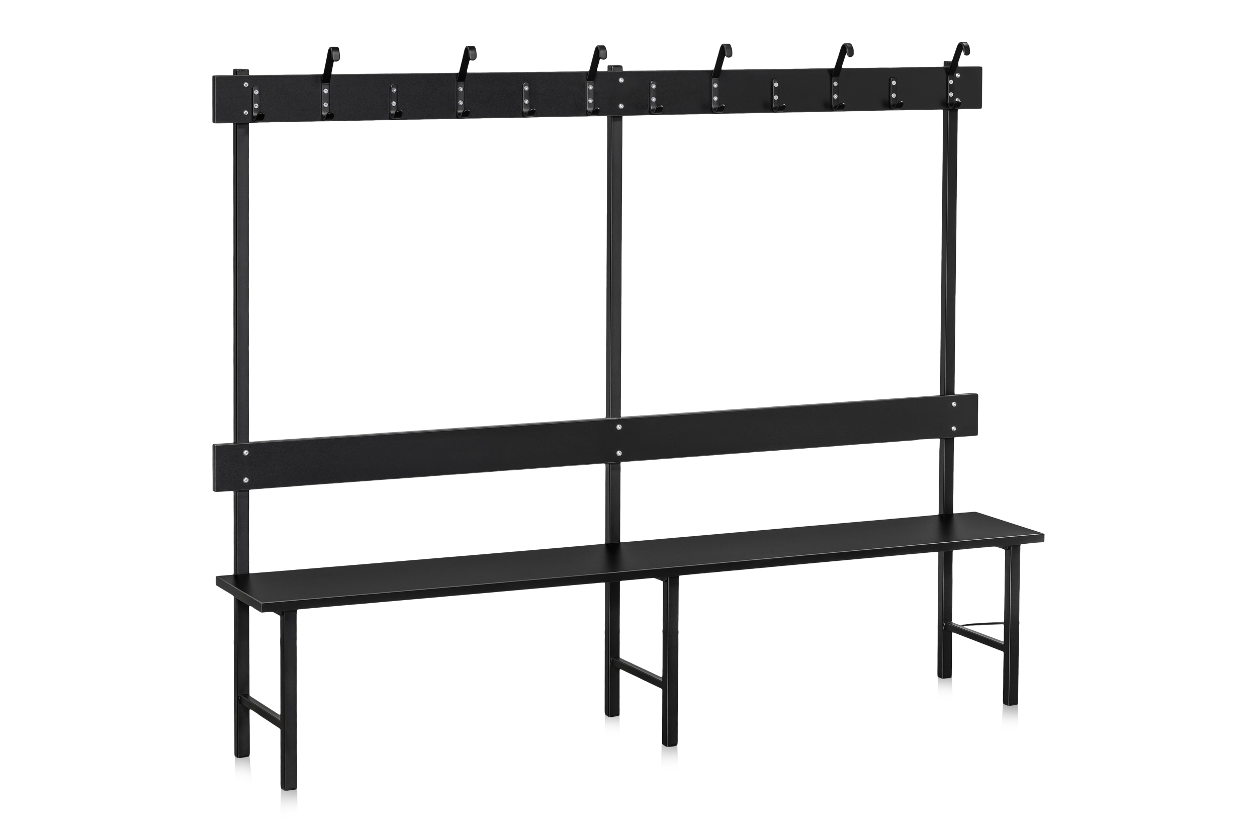 Bench Single-Sided 2000 mm Black Laminate