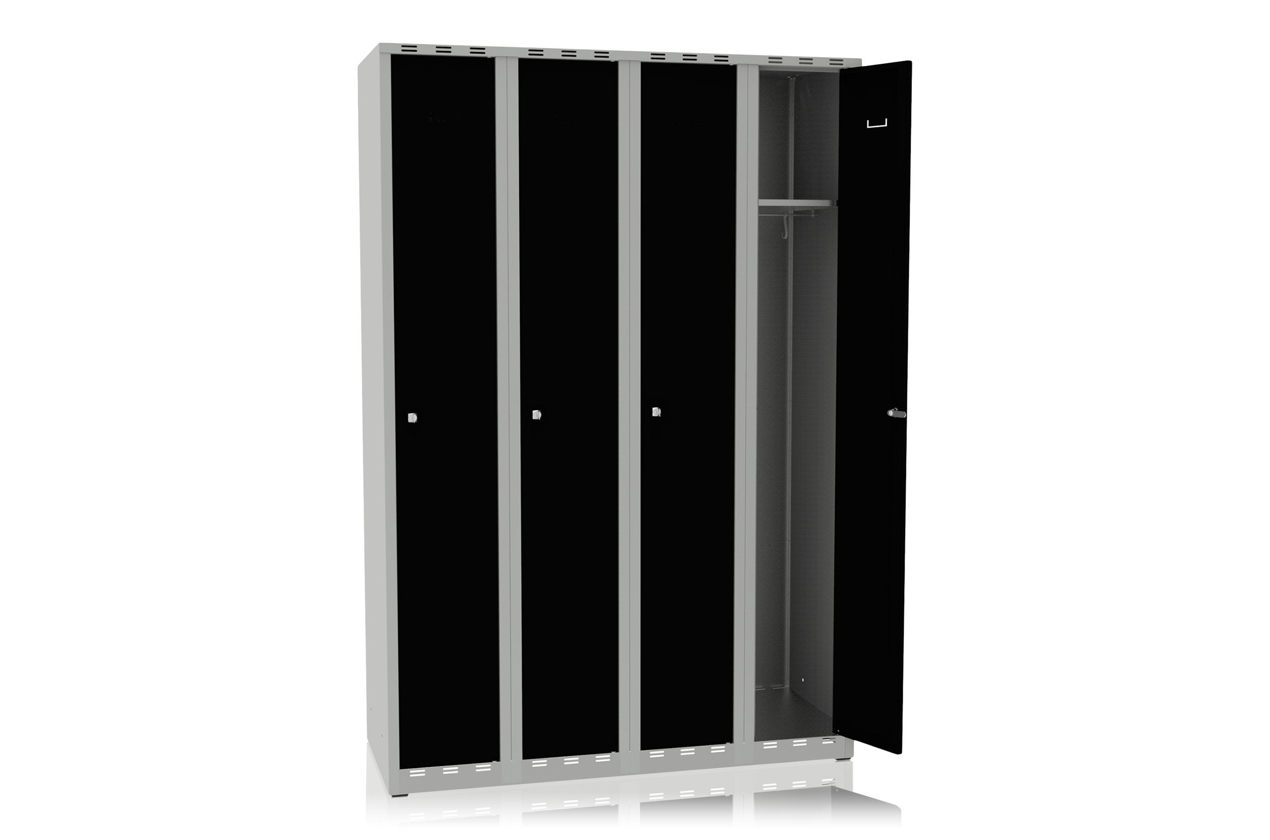 Locker 4 Doors Width 1200 mm Black