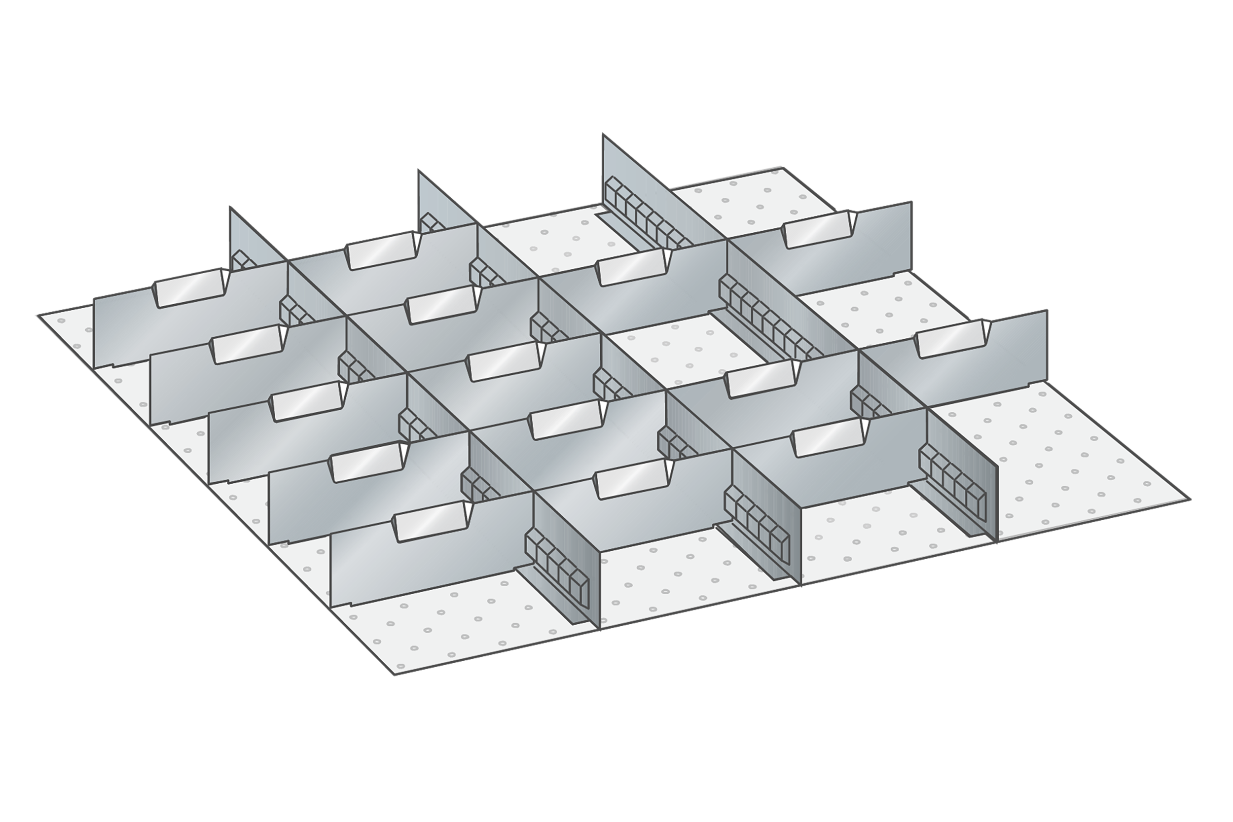 Lådinredning metall 137, 36x36, H=200mm