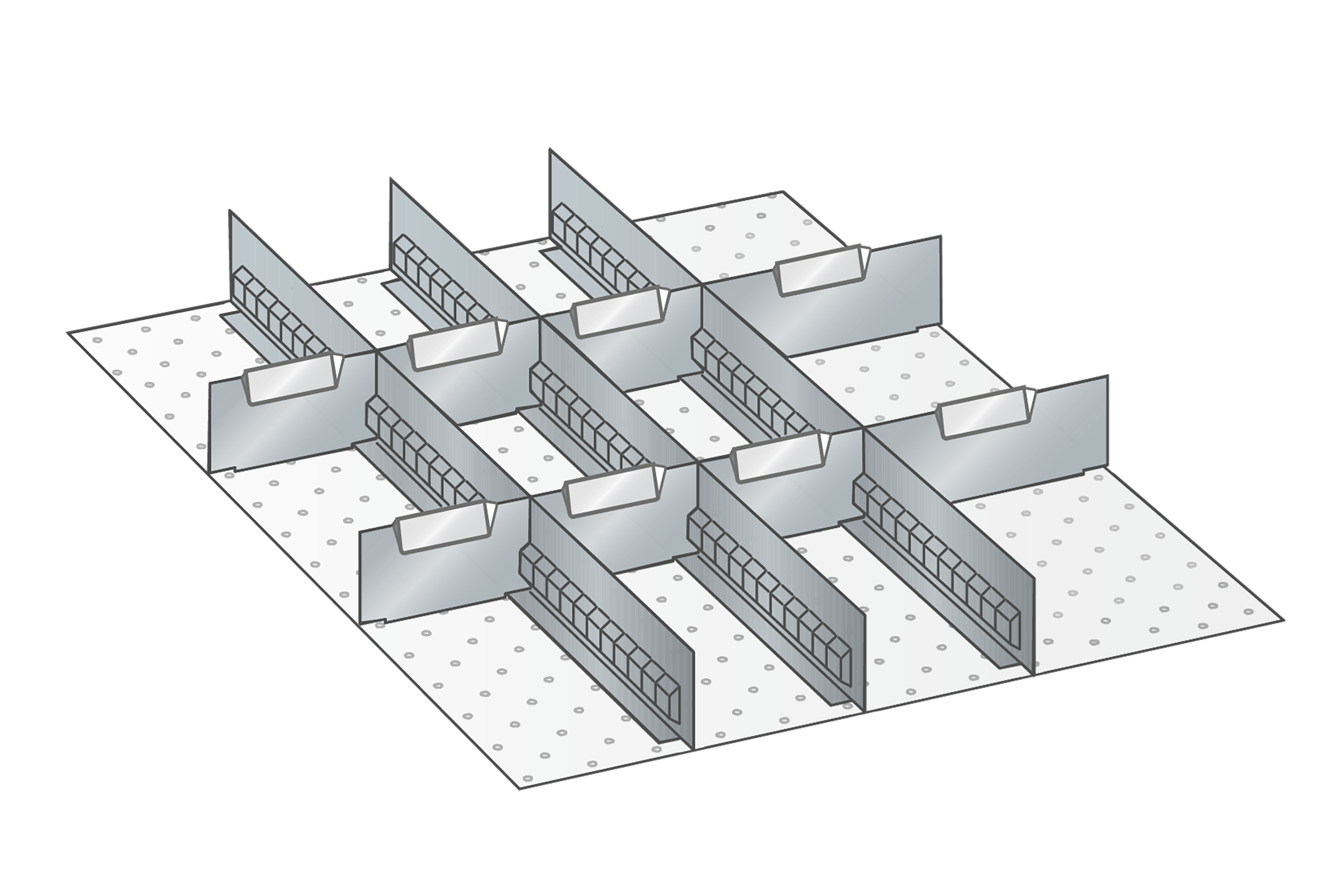 Lådinredning metall 106, 27x36, H=75mm