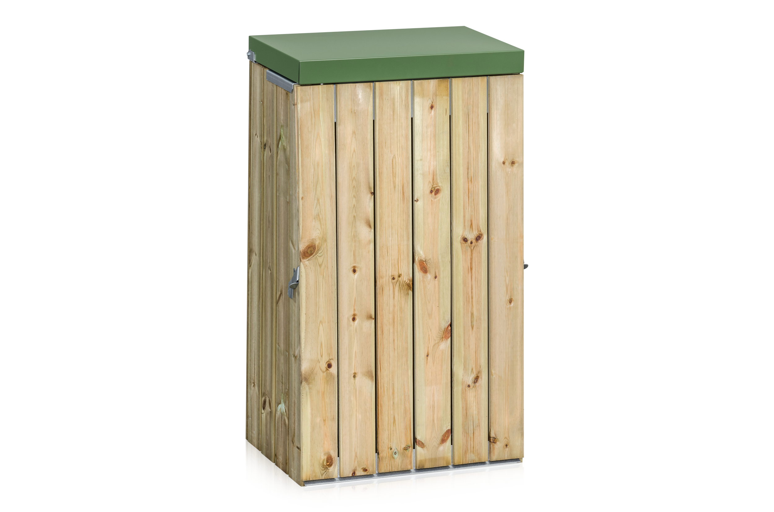 Müllsackhalter 125 l Holzlattenverkleidung mit Deckel