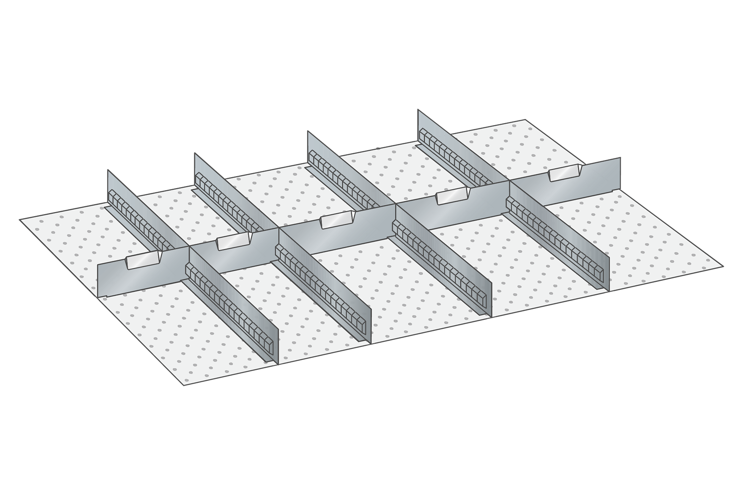 Lådinredning metall 159, 54x36, H=250mm