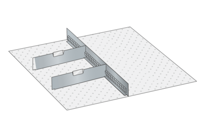 Lådinredning metall 127, 36x36, H=100/125mm
