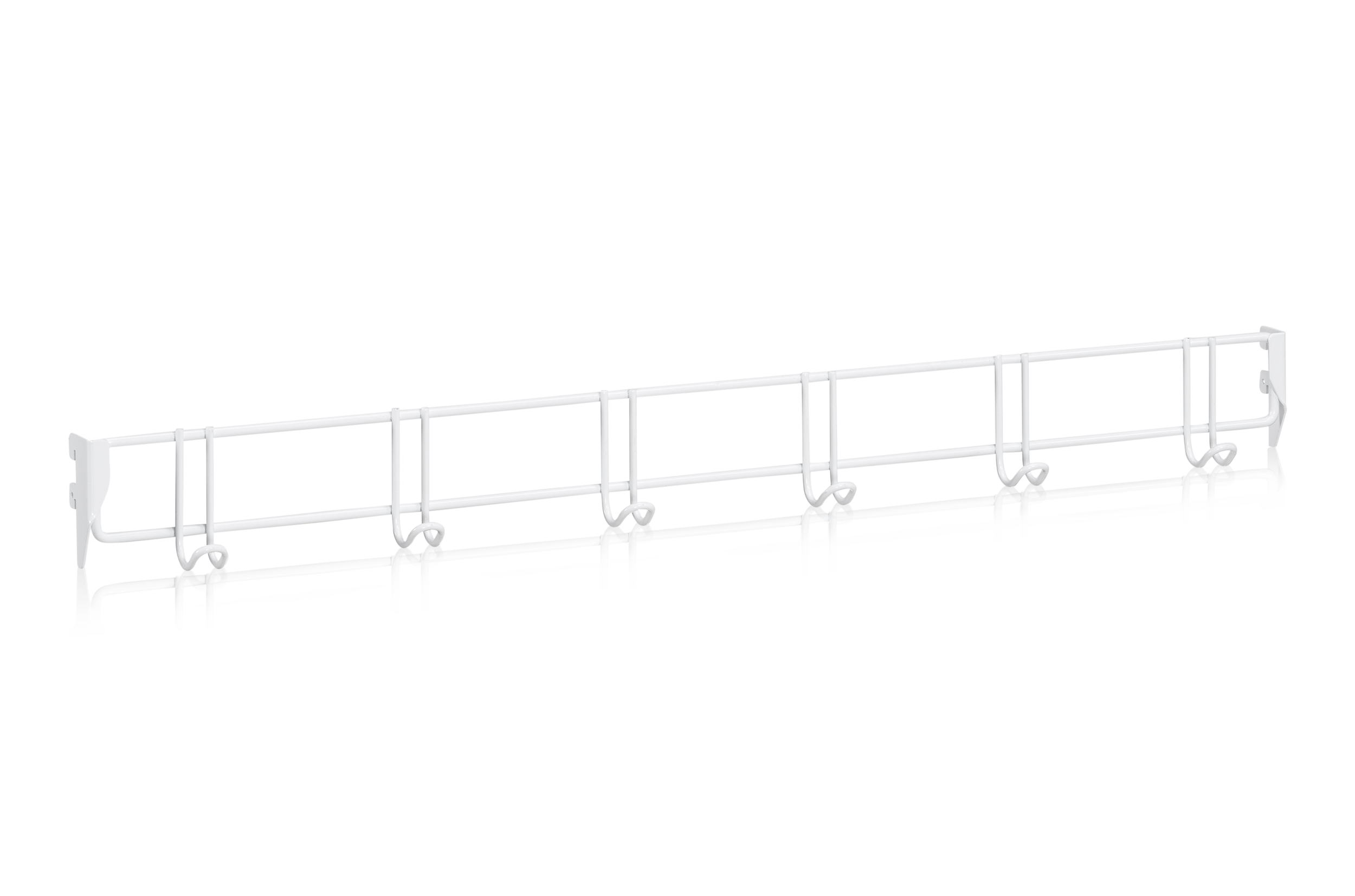 Clothes Hook Strip 900 mm 6 Hooks White