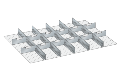 Lådinredning metall 147, 54x36, H=75mm