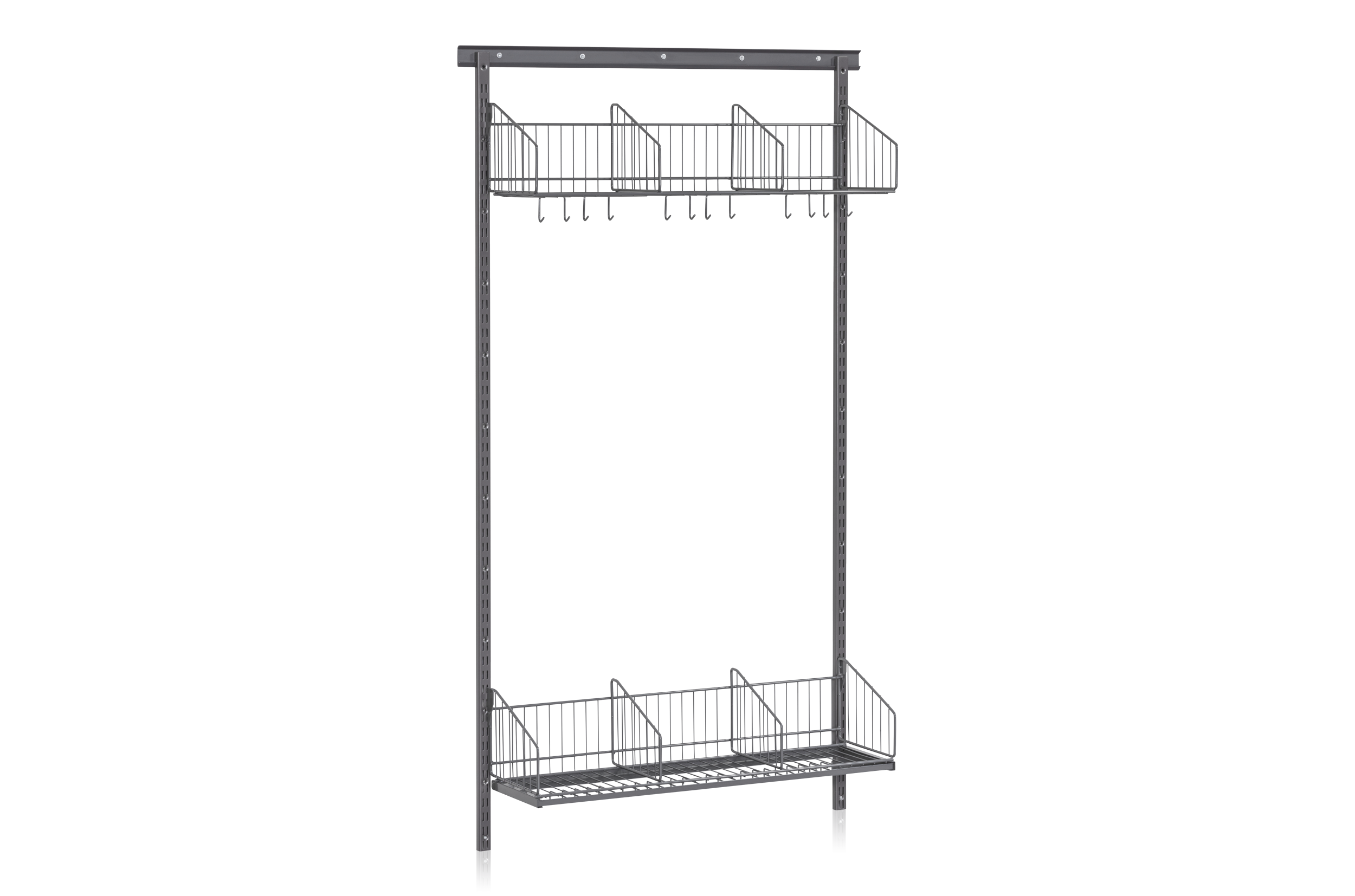 Shoe and Hat Shelf Wall Base Section 900 mm Grey