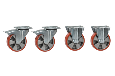Castor Kit Polyurethane 4-Pack