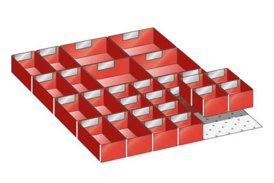 Lådinredning plast kit 5, 27x36, H=50mm