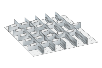 Lådinredning metall 125, 36x36, H=75mm