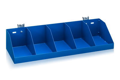 Regalhalter mit 5 Fächern 500x170x10 mm 1er-Pack Blau