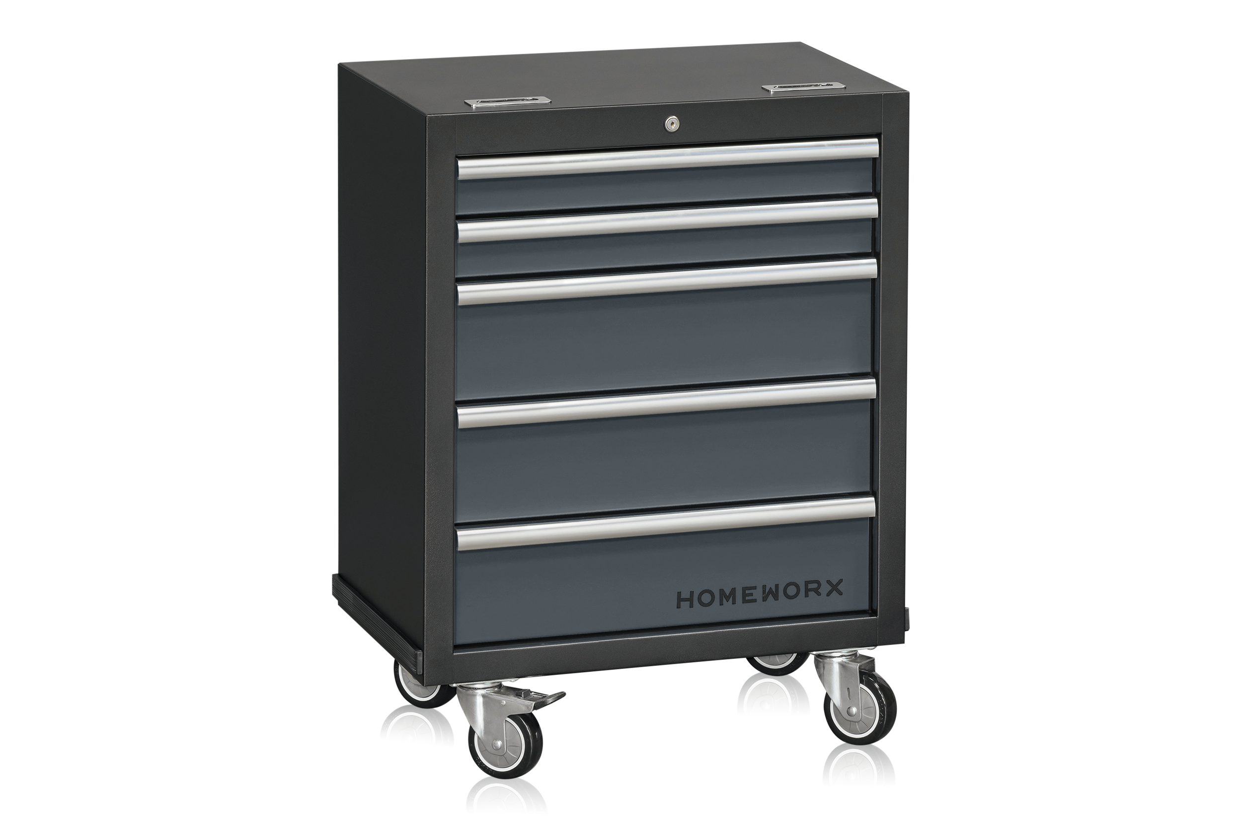 Drawer Cabinet With Wheels Grey/Black
