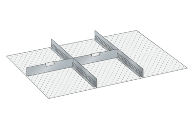 Lådinredning metall 155, 54x36, H=150mm