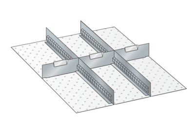 Lådinredning metall 108, 27x36, H=100/125mm