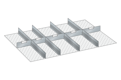 Lådinredning metall 153, 54x36, H=150mm