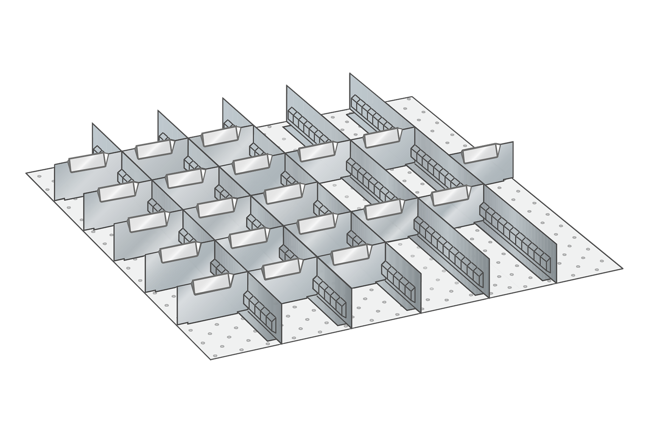 Lådinredning metall 125, 36x36, H=75mm