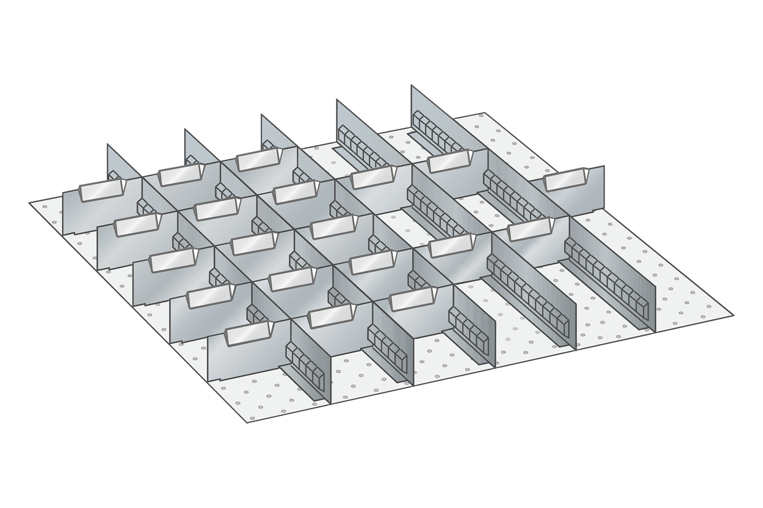 Lådinredning metall 121, 36x36, H=50mm