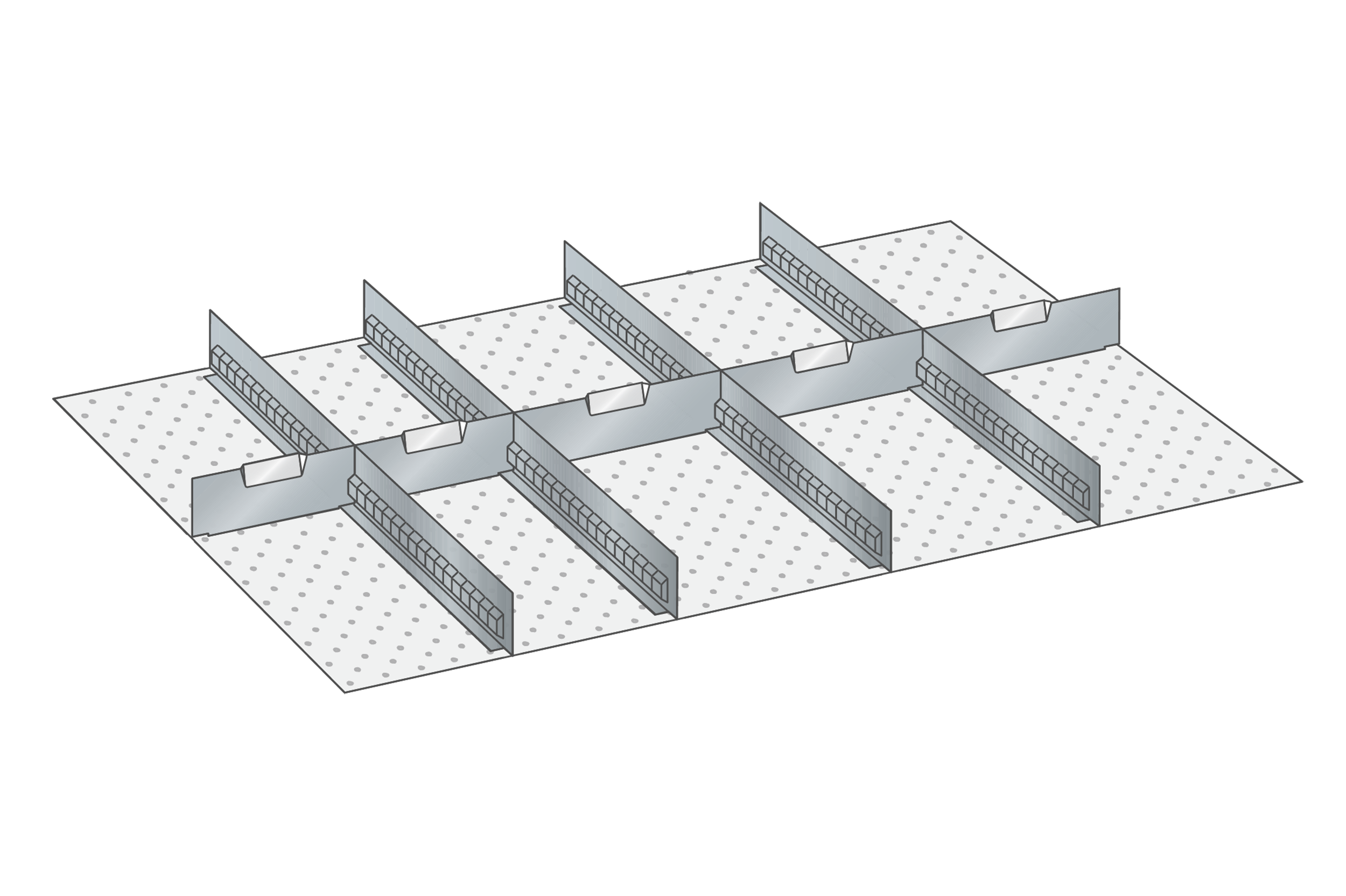 Lådinredning metall 156, 54x36, H=200mm
