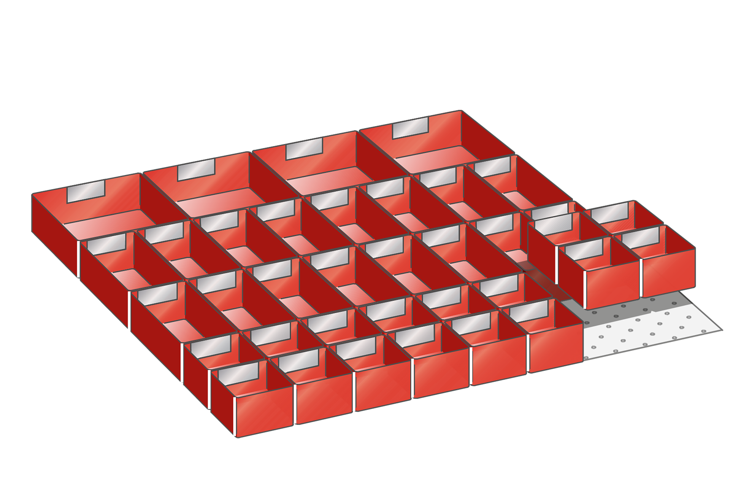 Lådinredning plast kit 15, 36x36, H=50mm
