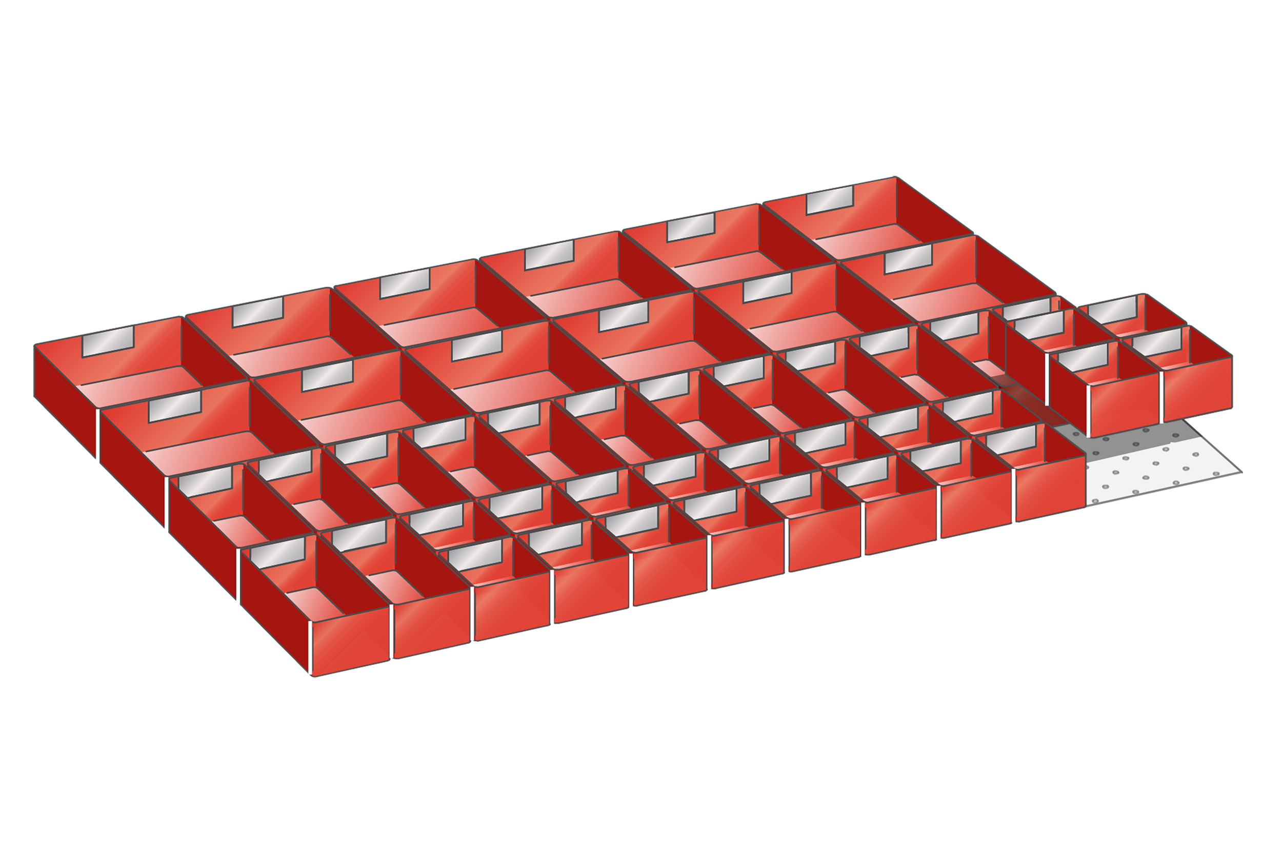 Lådinredning plast kit 23, 54x36, H=50mm
