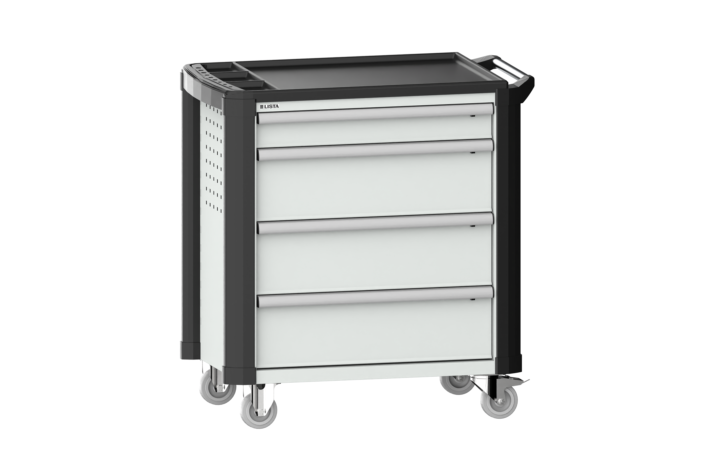 Verktygsvagn LISTA 36x27 4 lådor ABS + Hörnskydd