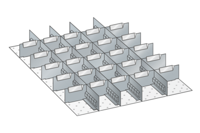 Lådinredning metall 107, 27x36, H=75mm