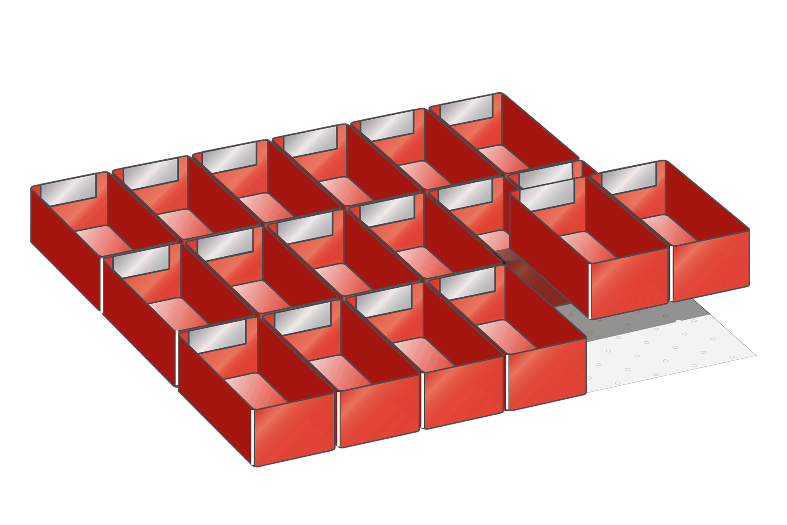 Lådinredning plast kit 34, 27x27, H=50mm