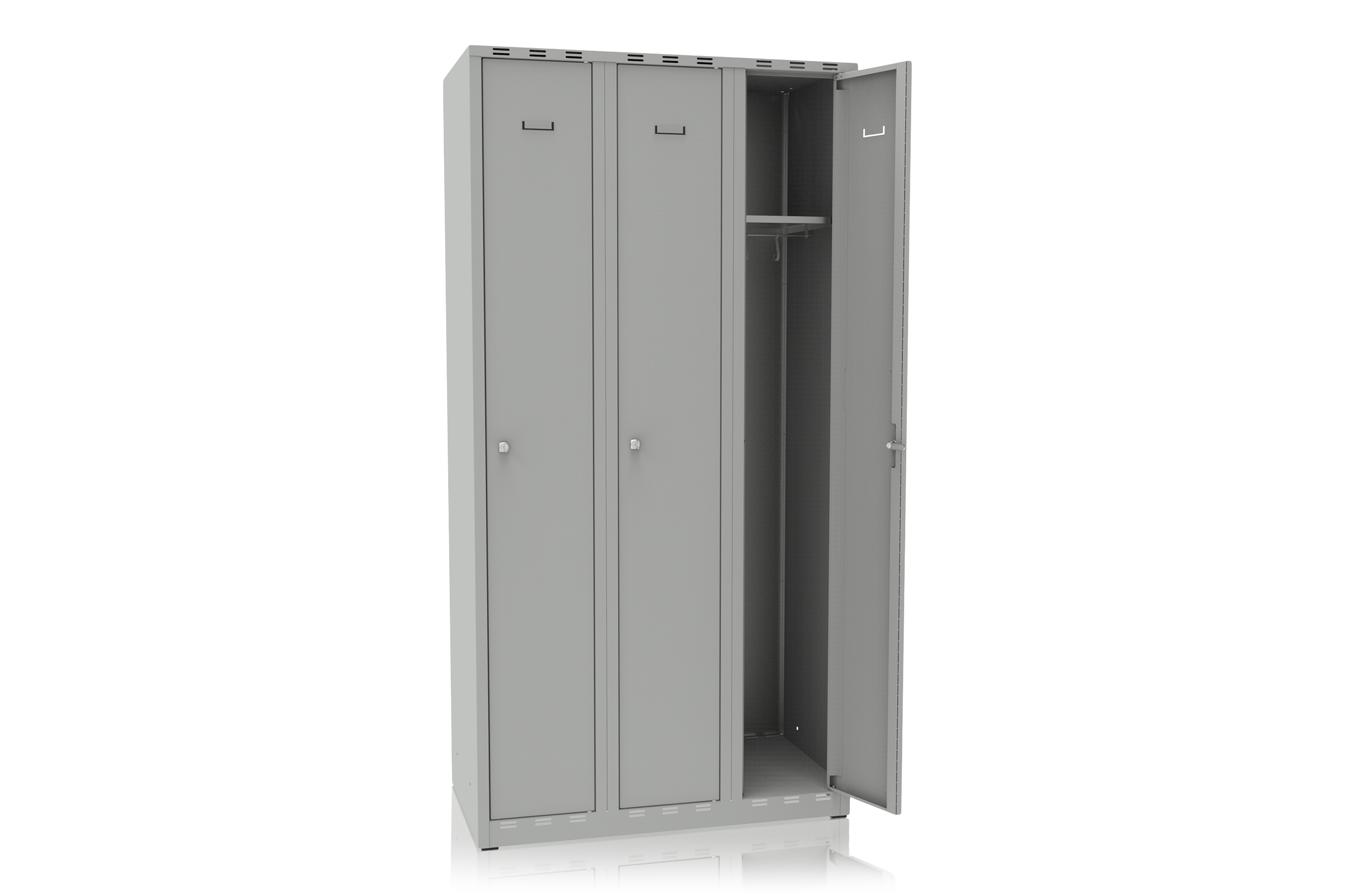 Locker 3 Doors Width 900 mm Grey