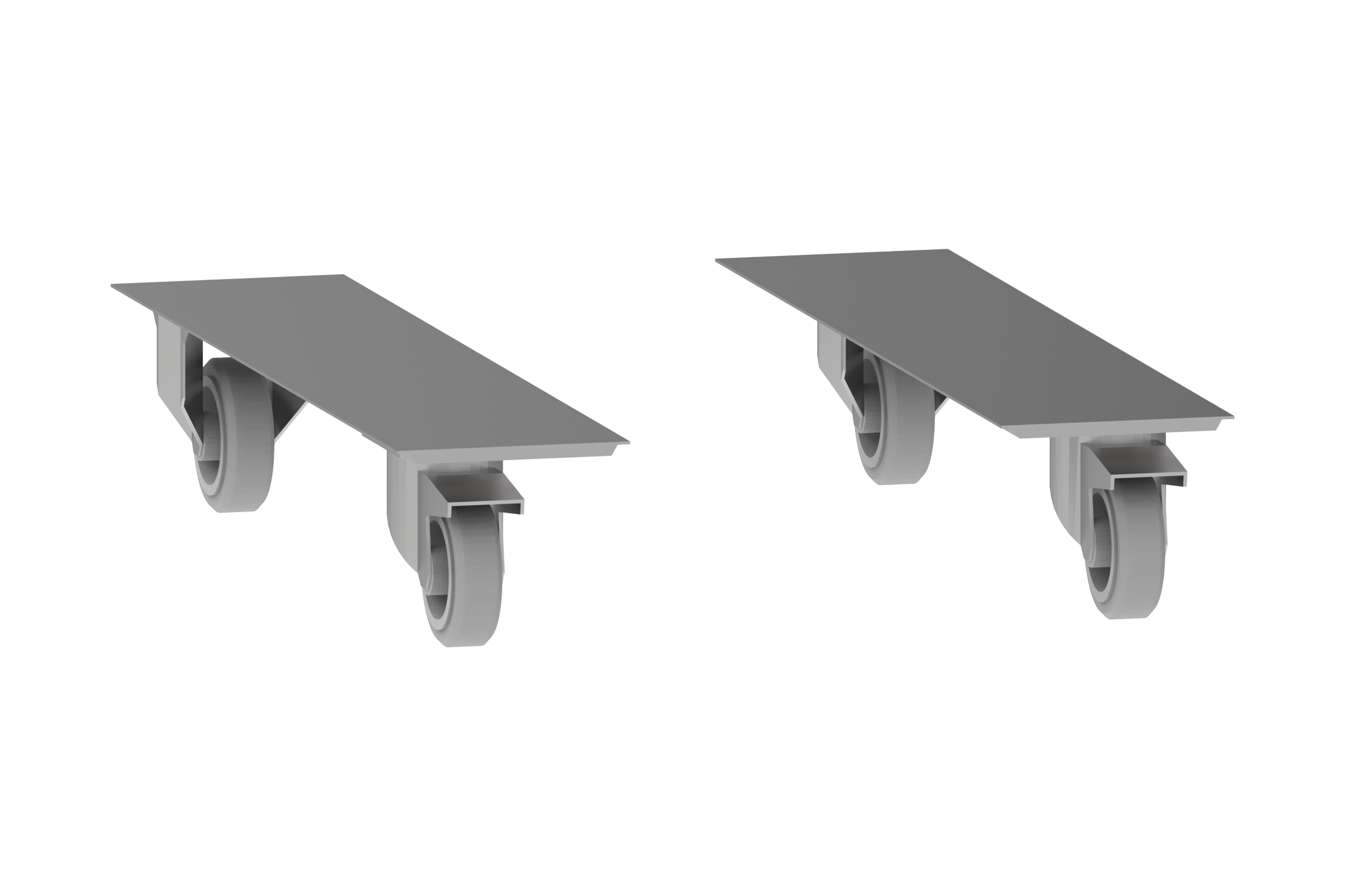 Hjulset Ø 100 mm gummihjul LISTA 27x36 / 36x36