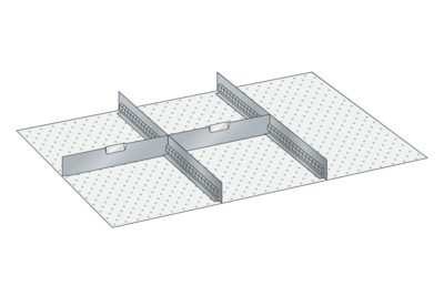 Lådinredning metall 161, 54x36, H=250mm