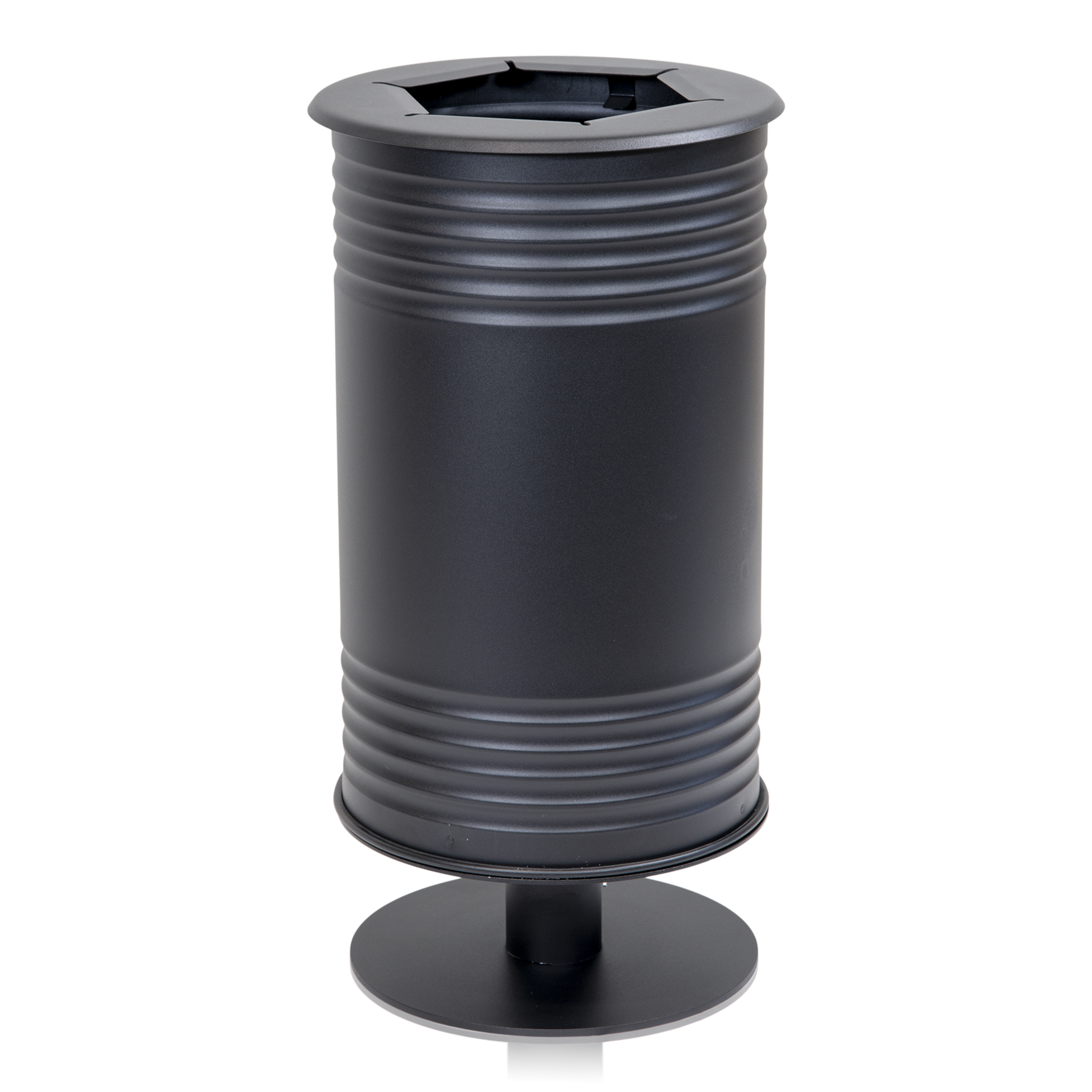 Waste Bin Tin, Combustible, Foot, Black