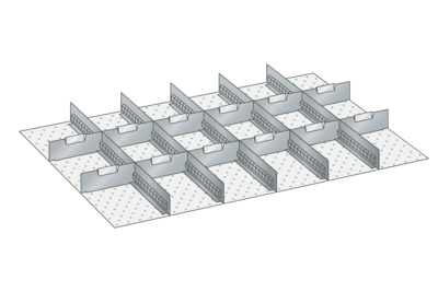 Lådinredning metall 157, 54x36, H=200mm