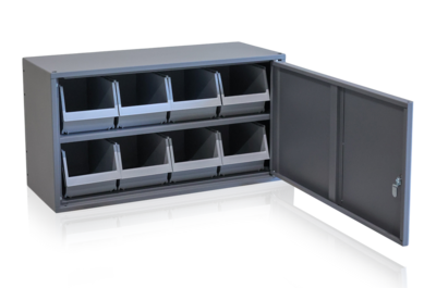 Skåp 8 m. 1 hyllplan 660x280x360mm inkl 8 backar