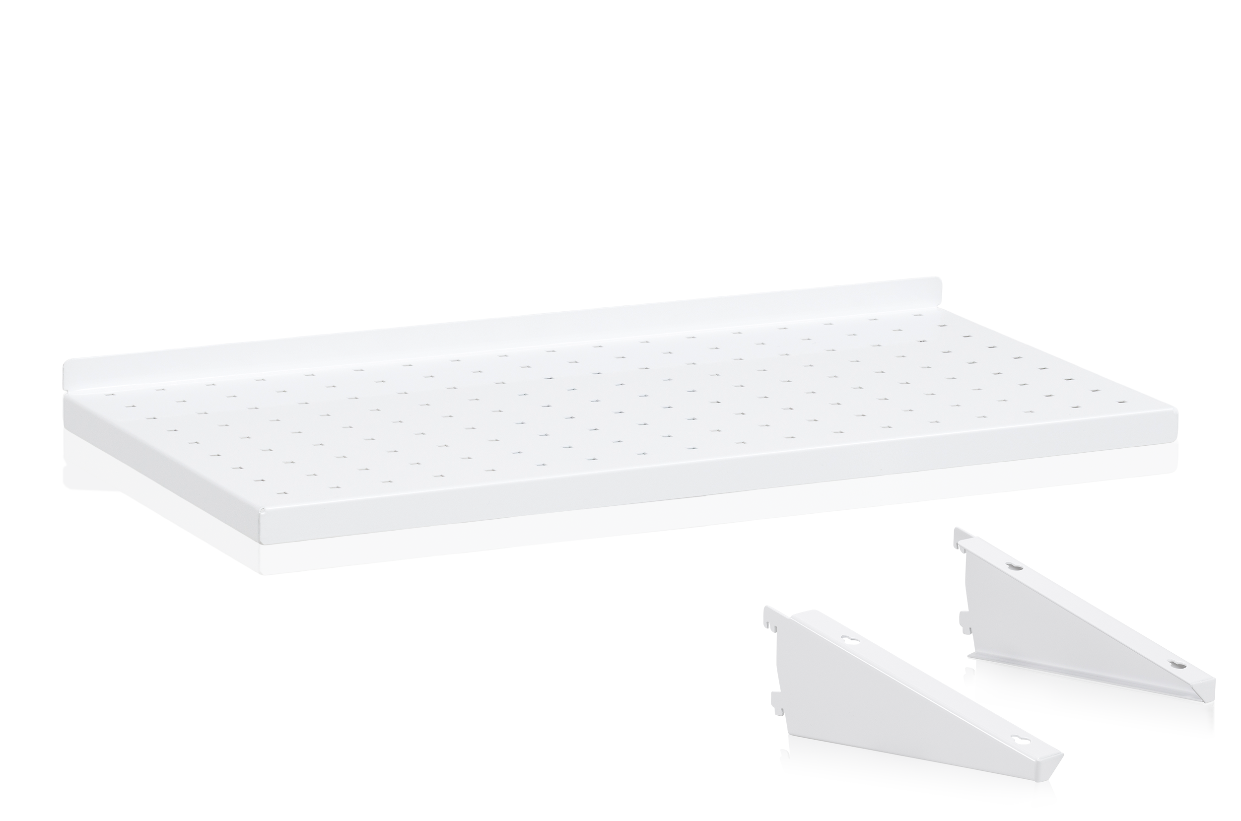 Blechregalboden Perforiert 600x300 mm Regalhalterung Weiß