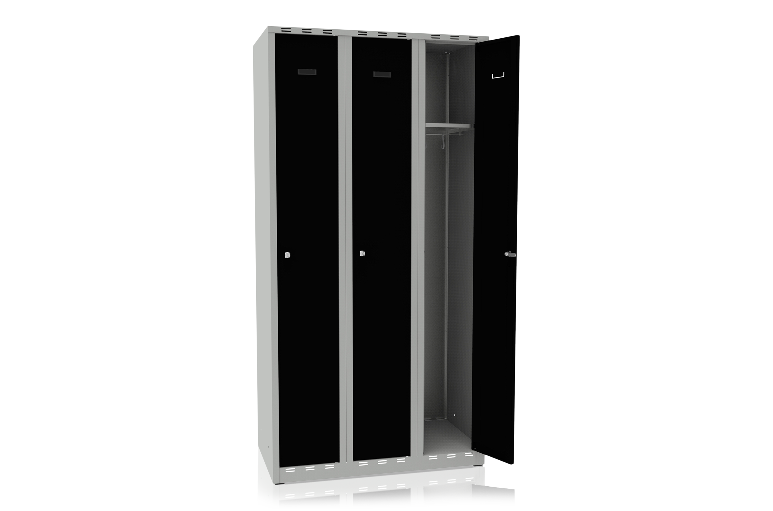 Locker 3 Doors Width 900 mm Black