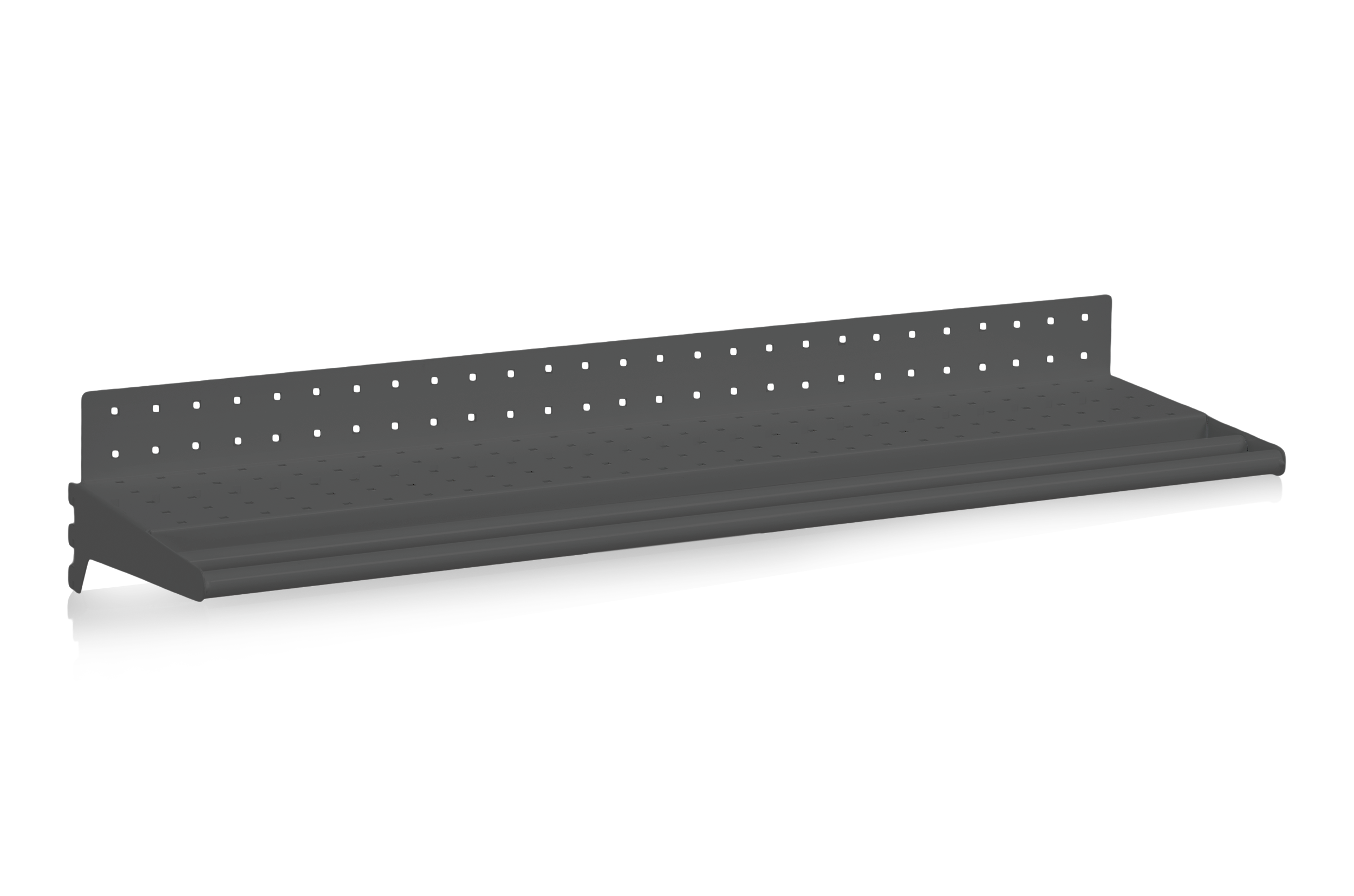 Regalboden gelocht inklusive Kleiderstange 900 mm Grau