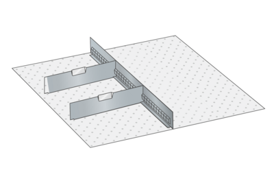 Lådinredning metall 132, 36x36, H=150mm