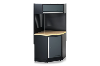 Komplett Hörnmodul med Plywoodskiva Grå/Svart