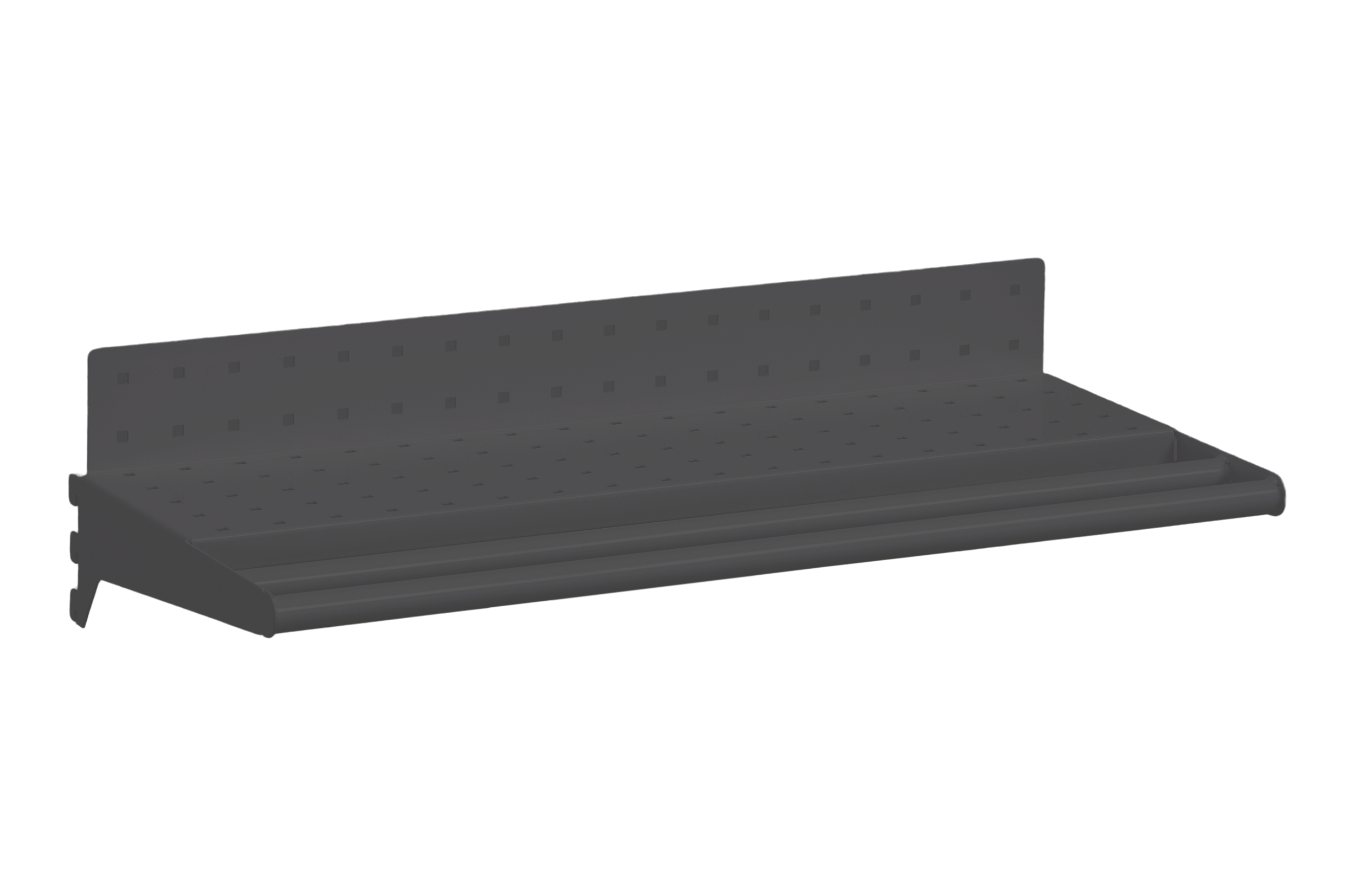 Regalboden gelocht inklusive Kleiderstange 600 mm grau