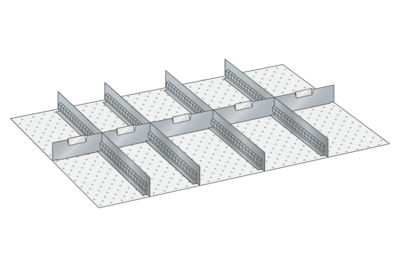 Lådinredning metall 159, 54x36, H=250mm