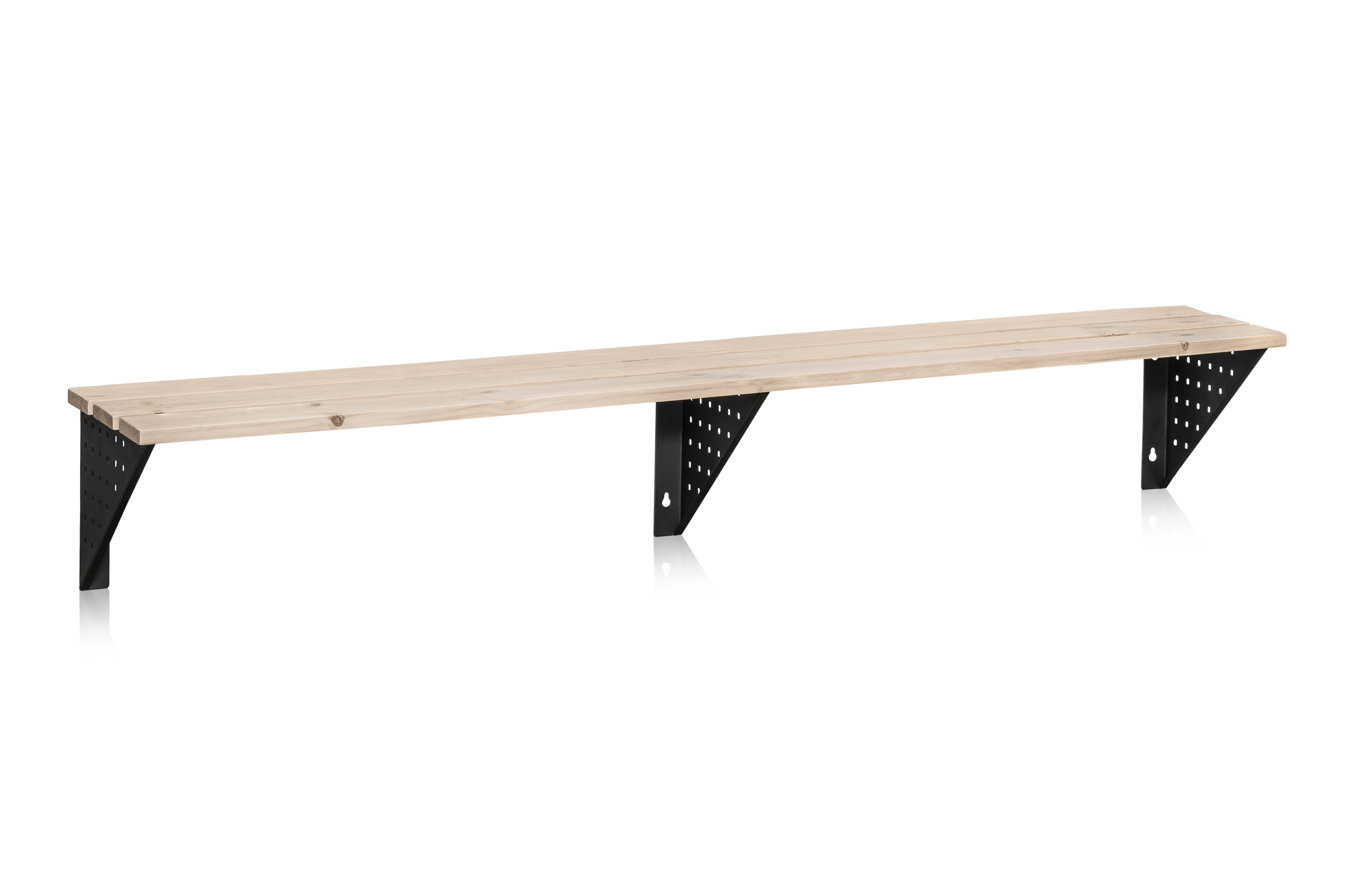Umkleidebank für Wandmontage 2000 mm - Kiefernholz