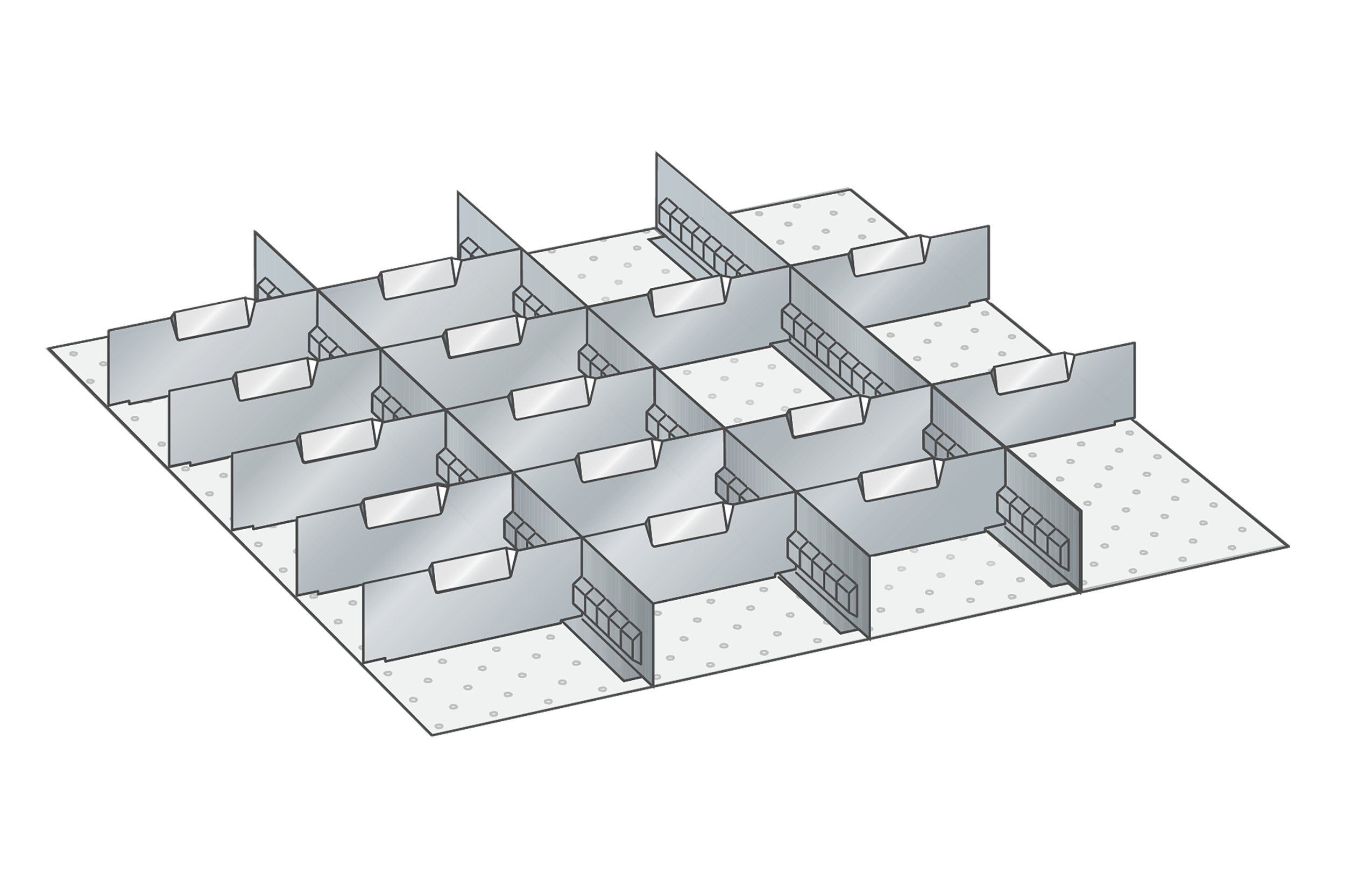 Lådinredning metall 139, 36x36, H=250mm