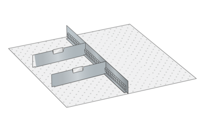 Lådinredning metall 135, 36x36, H=200mm