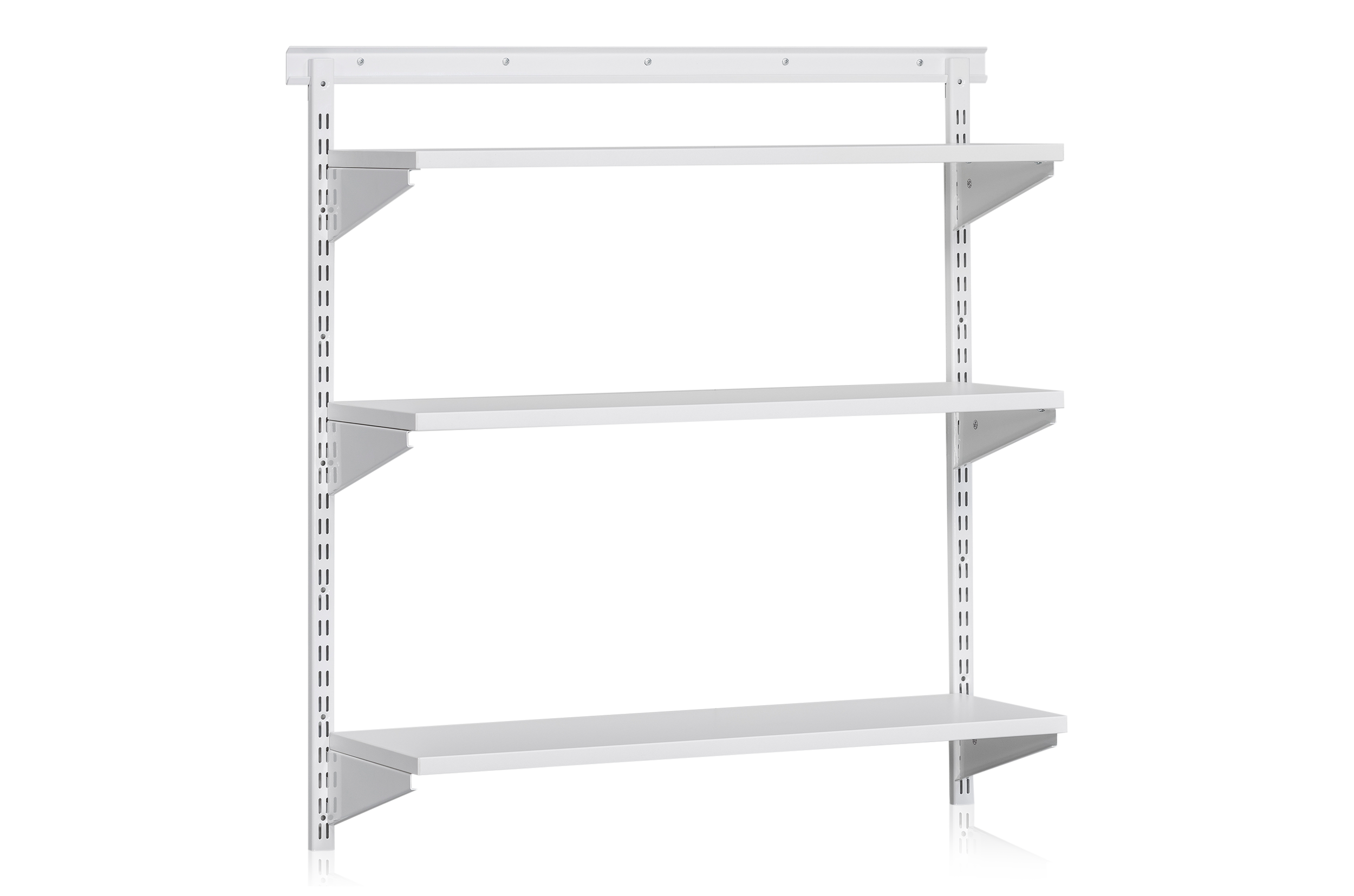 Wall Shelf 3 Shelves Base Section White
