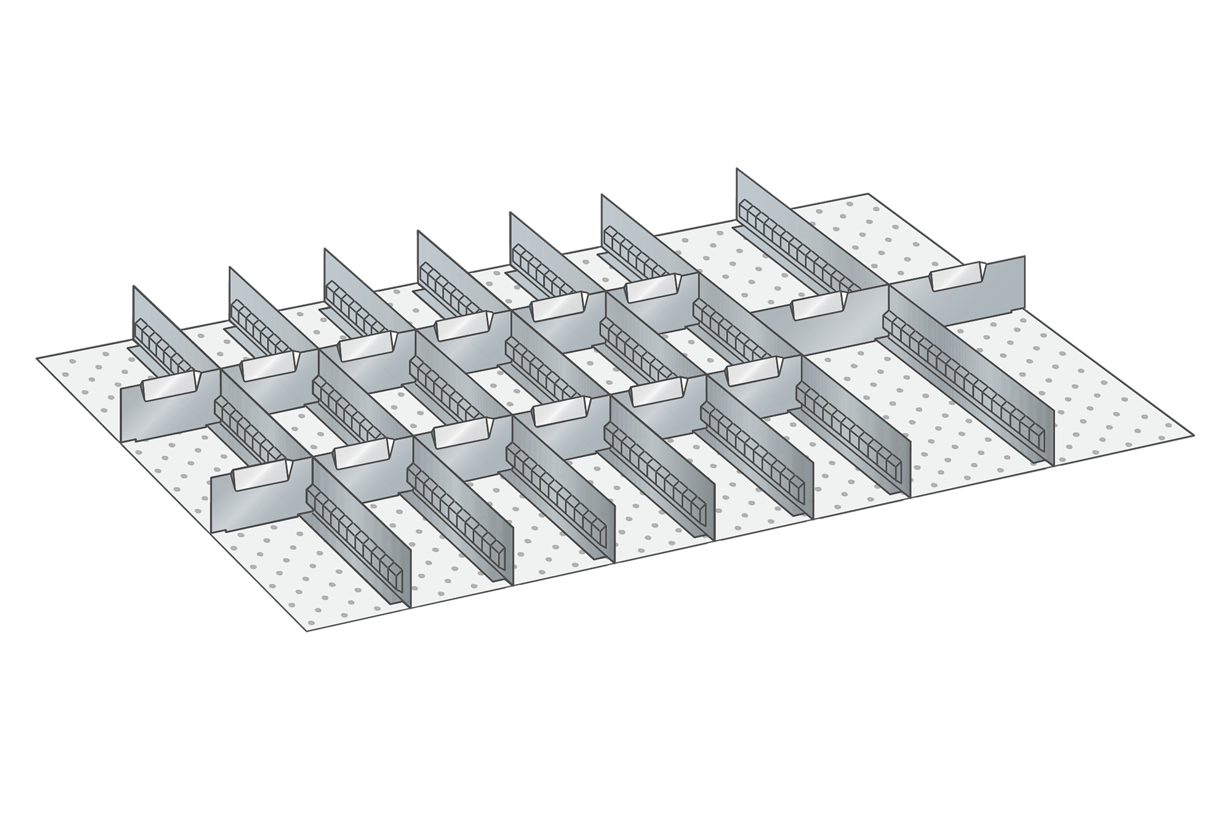 Lådinredning metall 145, 54x36, H=75mm
