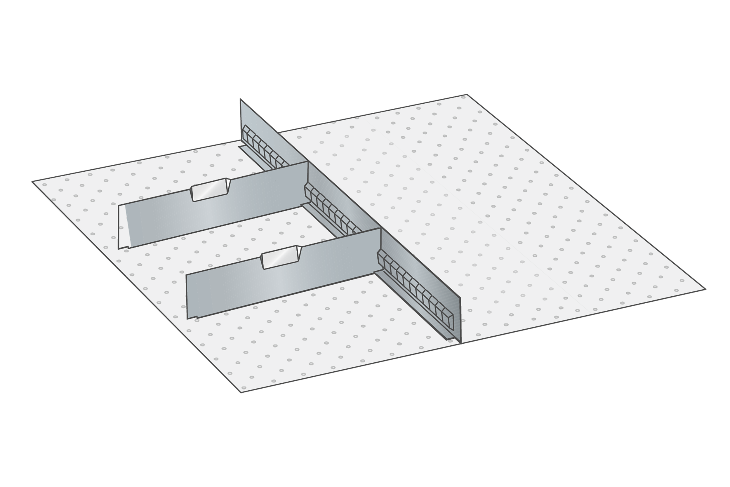 Lådinredning metall 132, 36x36, H=150mm