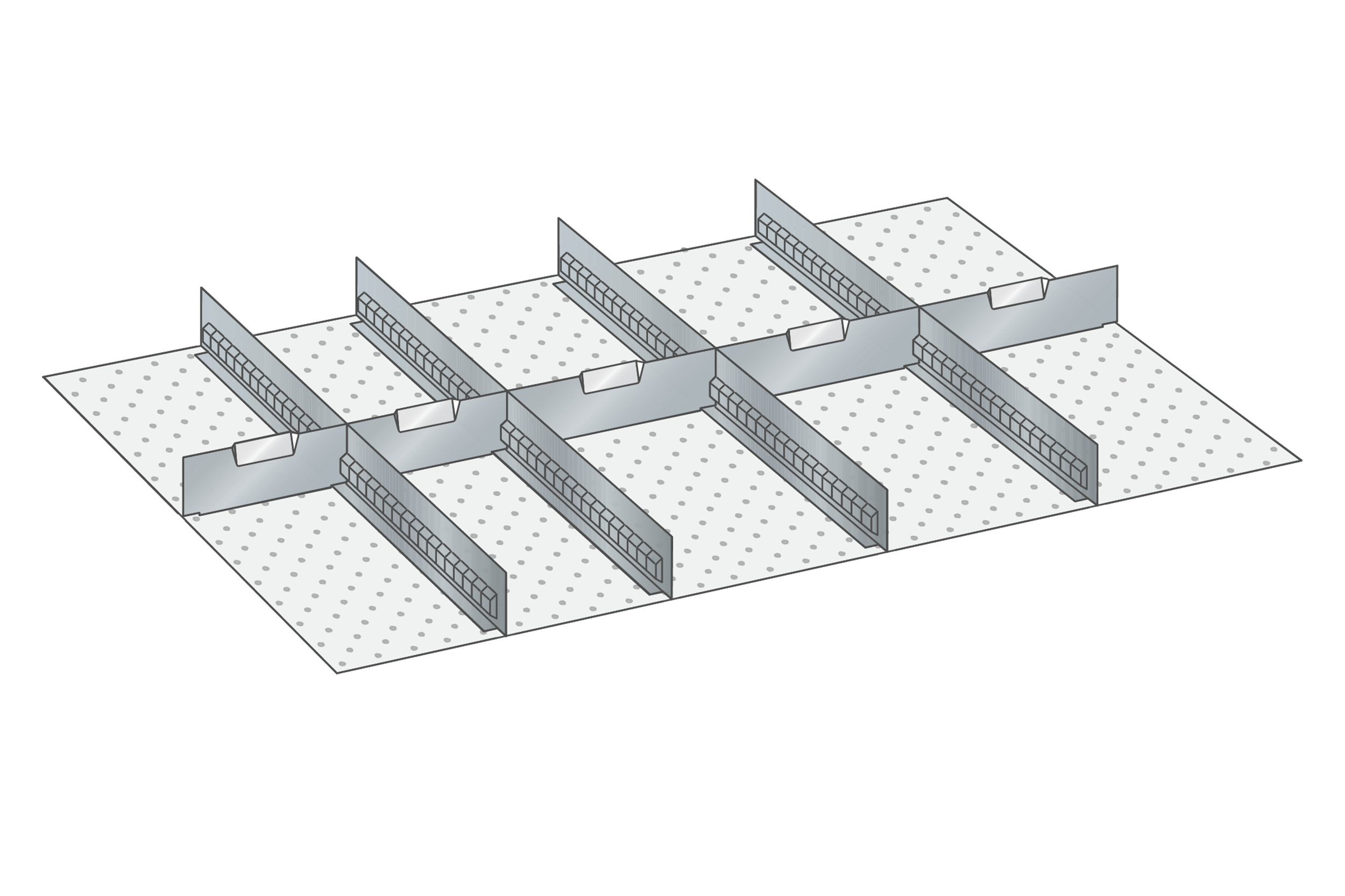 Lådinredning metall 146, 54x36, H=75mm