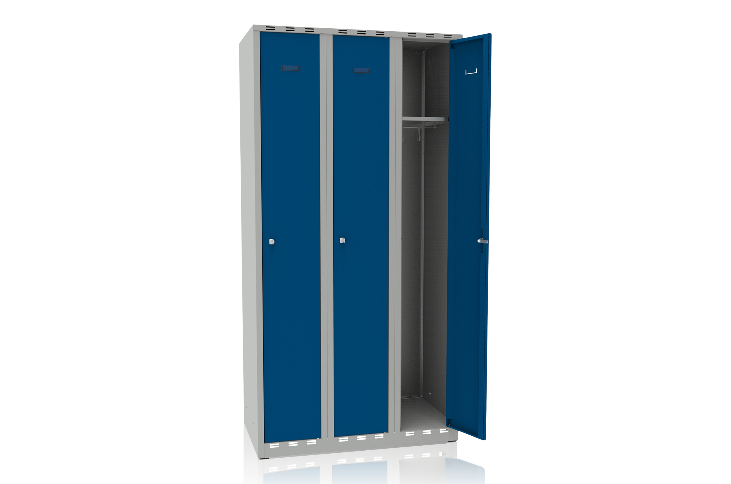 Locker 3 Doors Width 900 mm Blue
