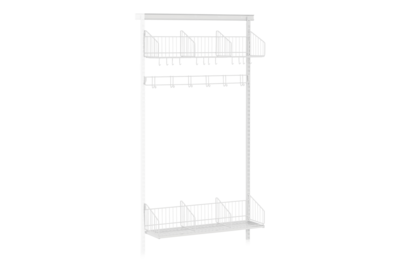 Sko- och Hatthylla inkl Kroklist Vägg Följdsektion Vit