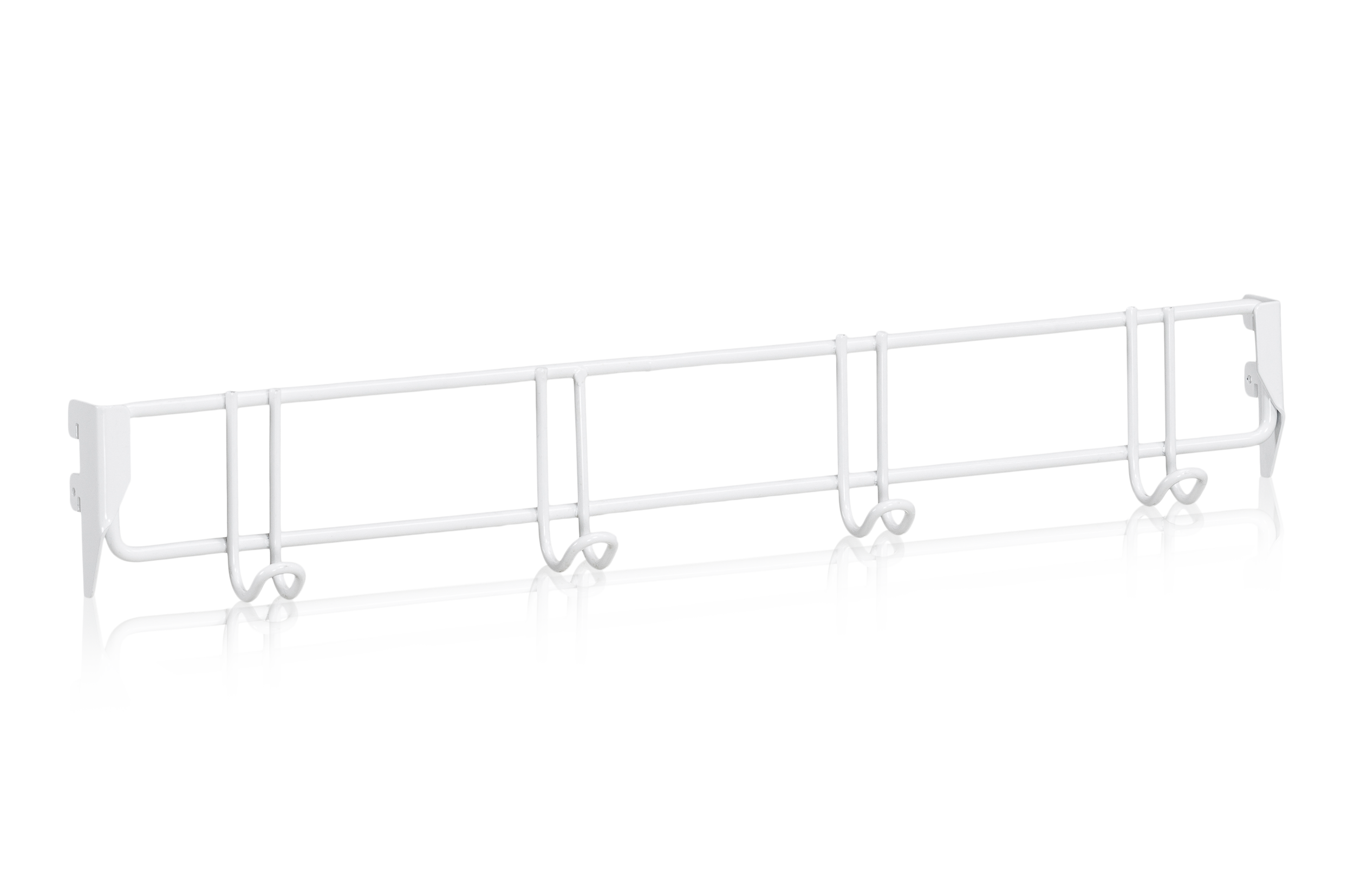 Clothes Hook Strip 600 mm 4 Hooks White